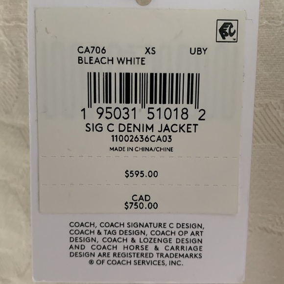 🔥🔥🔥 COACH TOP RATED Signature Denim Jacket SIZE XS🔥🔥🔥 - Picture 7 of 11